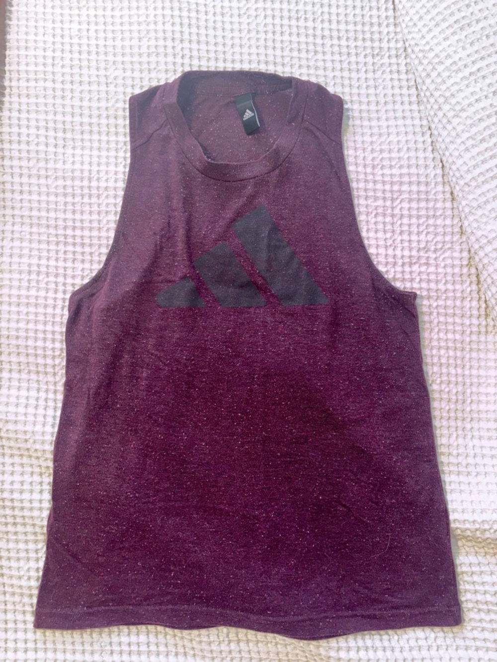 adidas Women's Dark Maroon Sleeveless Logo Tank